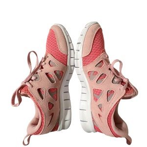 NIKE Free Run 2 Pink White Gray Youth Sneakers Tennis Shoes DQ4712-600 Size Y7